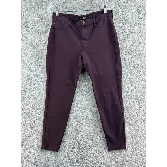 Liverpool Los Angeles Women's Pants Size 31‎ Brown/Burgundy Stretch Comfort - Picture 1 of 14